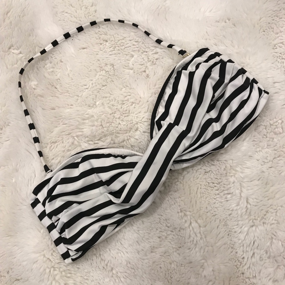 Black & White Bandeau Bikini Top